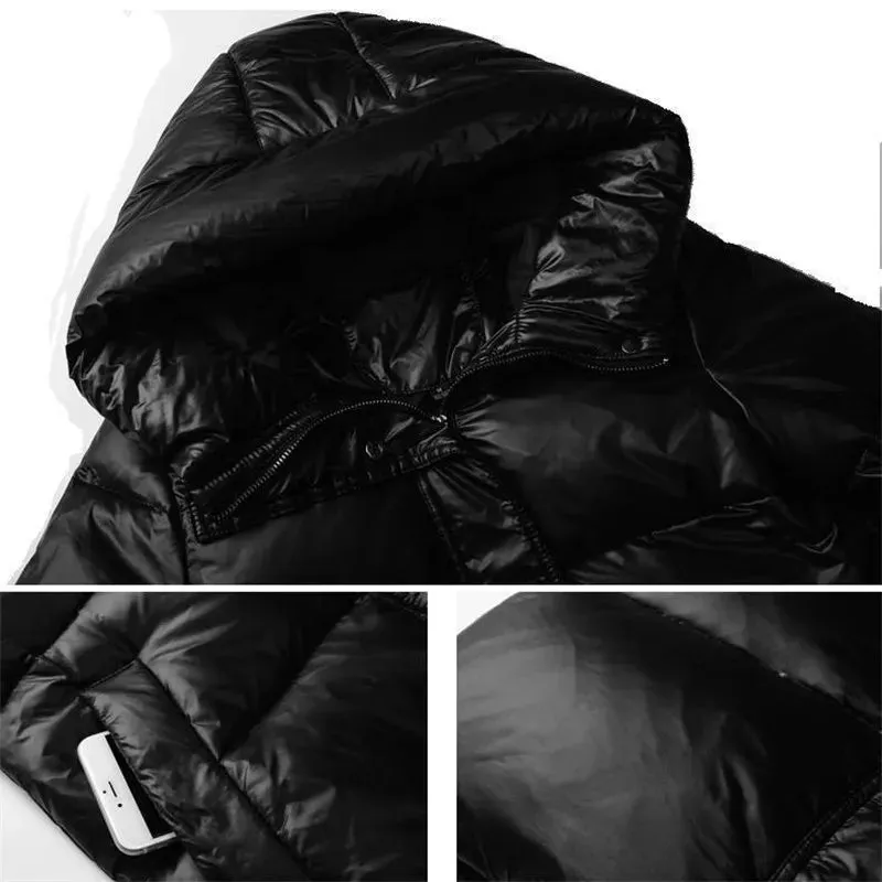 2023 New Winter Down Cotton Jackets Women's Clothing Long Parkas Slim Hooded Warm Winter Coats Female Black Overcoats V1162