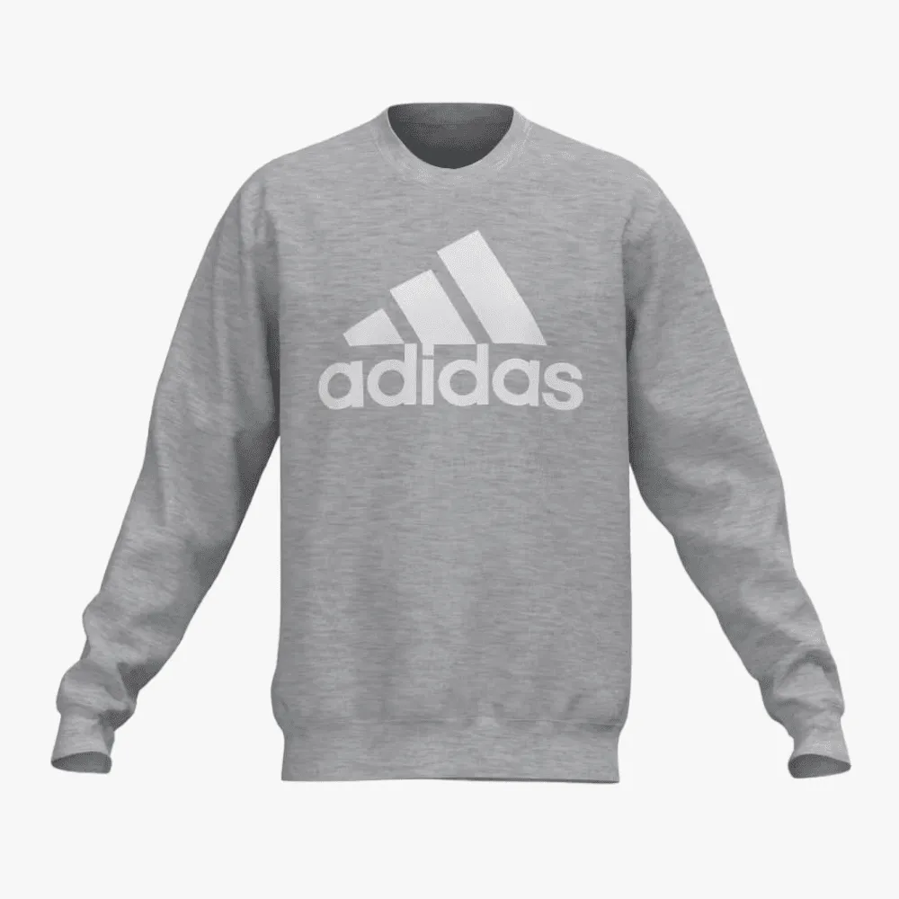 adidas Mens Adicolor Trefoil Crew Neck Sweater Lt Grey Heather