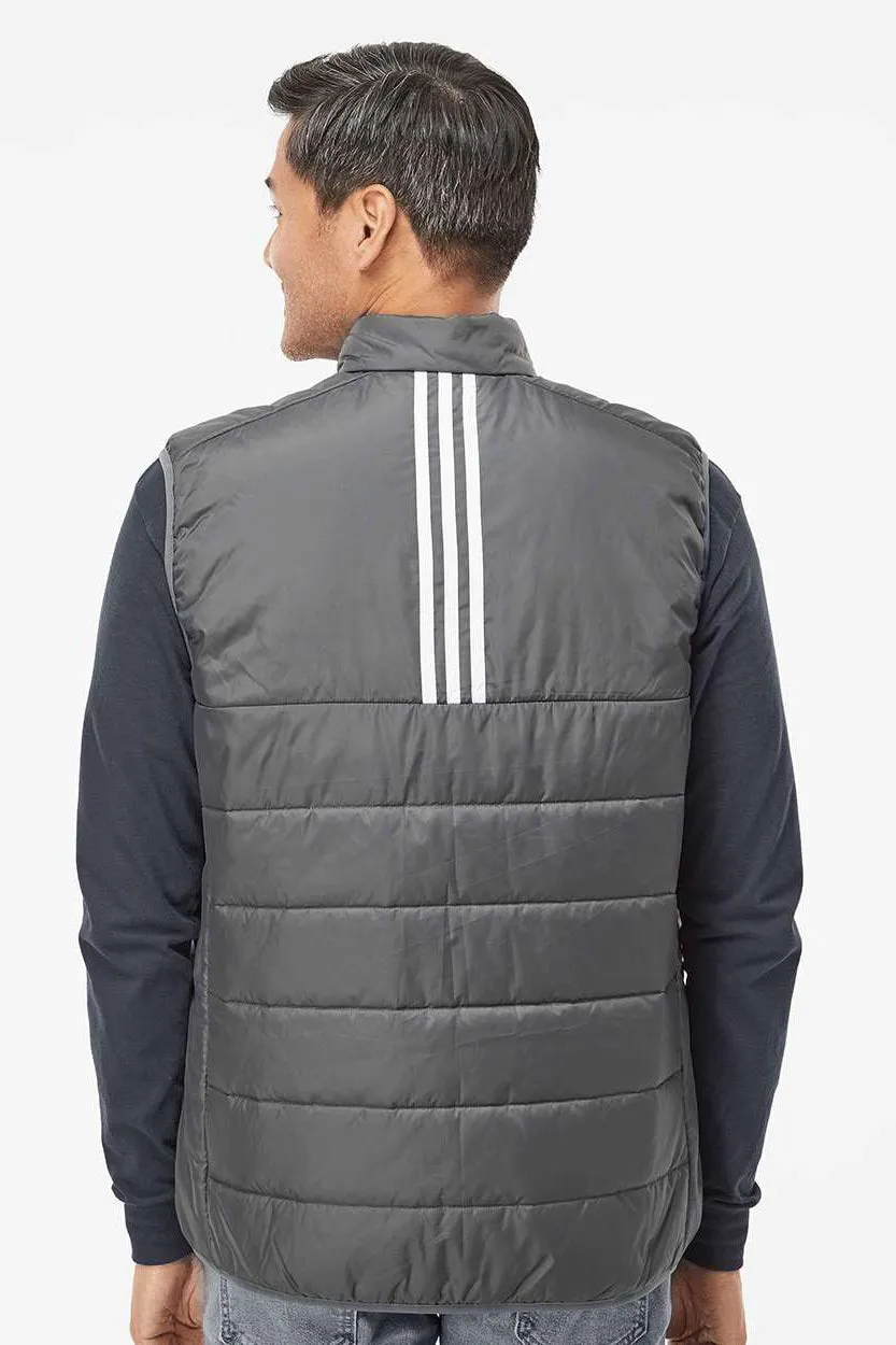 Adidas Mens Full Zip Puffer Vest - Grey - NEW