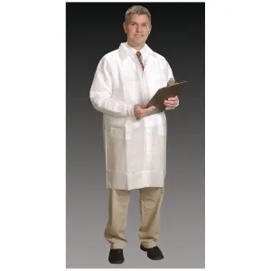 Alpha Protech Critical Cover Alphaguard Lab Coats Lab Coat, 4X-Large, White, Tapered Collar, Knit Cuff, 30/Cs