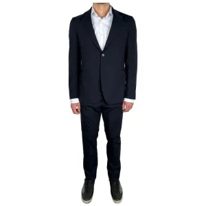 Aquascutum Elegant Navy Blue Two-Piece Suit