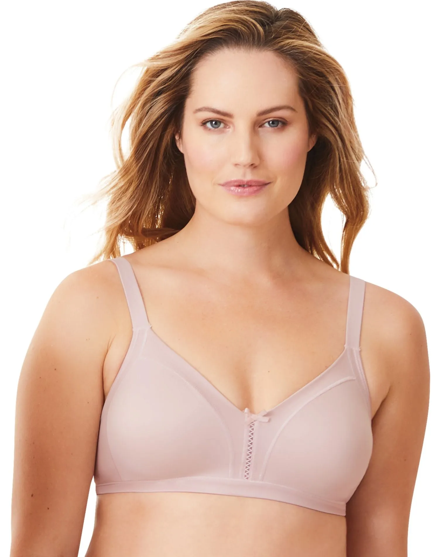 Bali Womens Double Support Soft Touch Back Smoothing Wirefree Bra