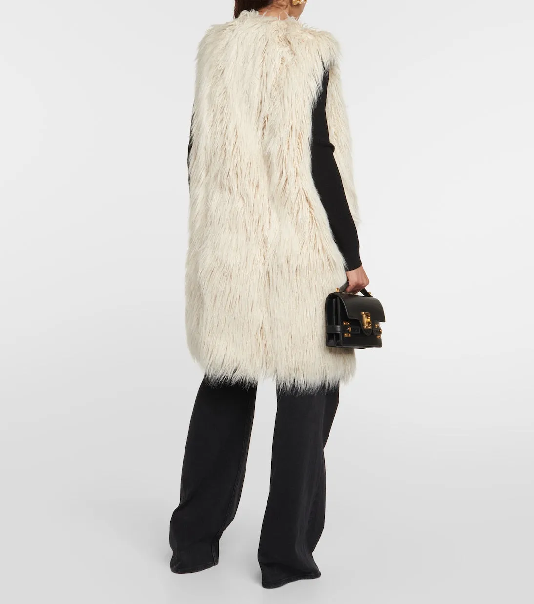 Balmain faux fur vest, white