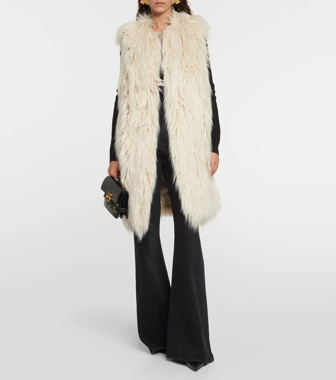 Balmain faux fur vest, white