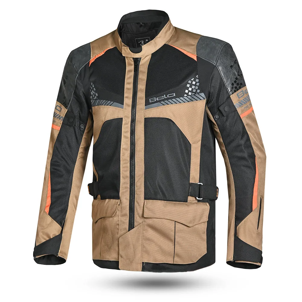 BELA Onsaker Motorcycle Textile Jacket - Sand Black Orange