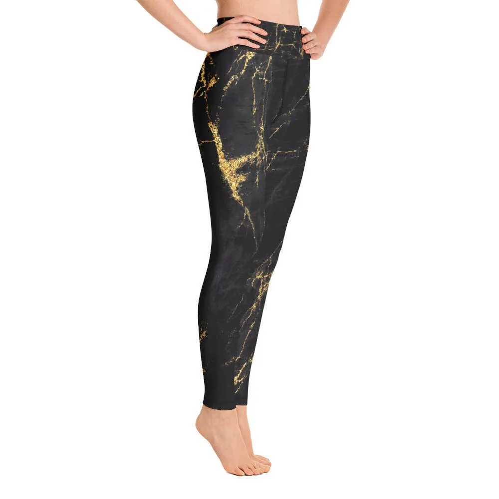 Black Marble Yoga Leggings