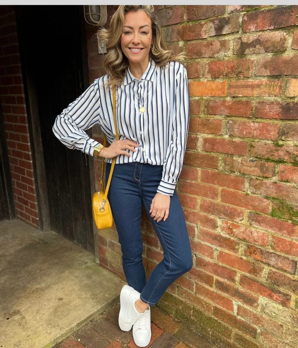 Blue Relaxed Striped Shirt