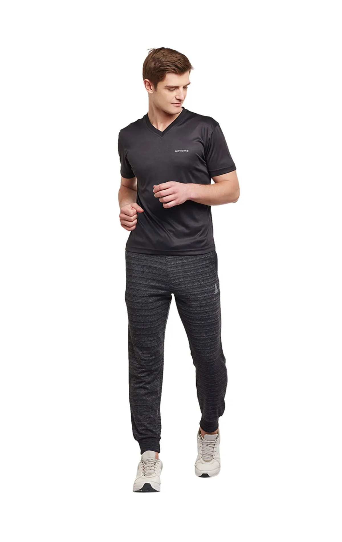 Bodyactive Fashion Track Pant with Zipper pocket-L10-BLK