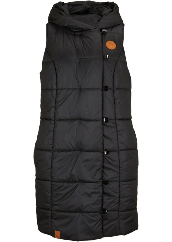 Bpc Bonprix Collection midi-length quilted vest, black