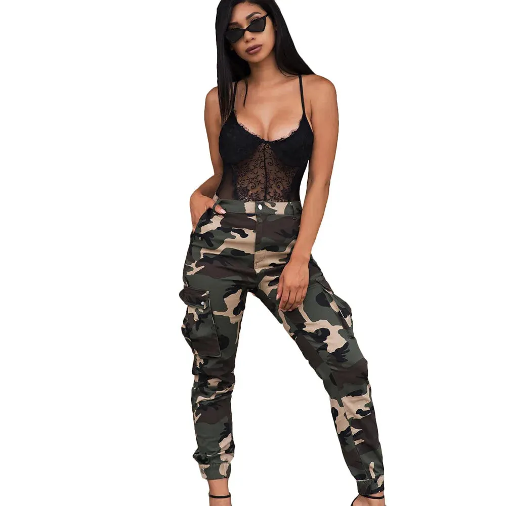 Camouflage Belted Cargo Pants