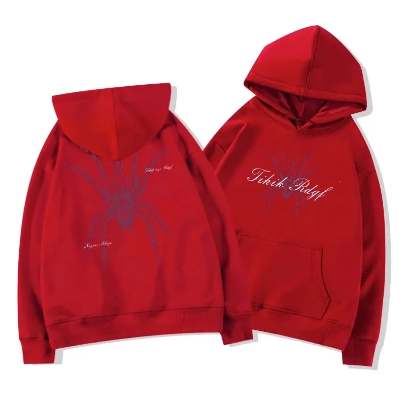 Casual Hooded Drawstring Chic Printing Female Hoodies Classic Solid Color Basic Simple Loose Fashion Pocket Women Hoodies