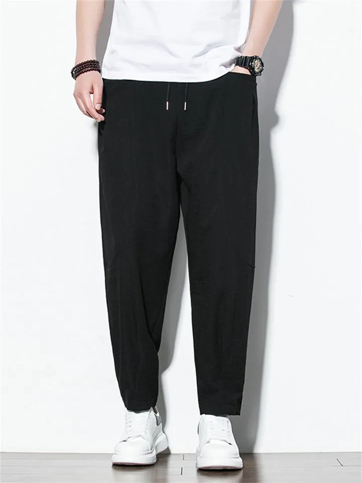 Chinese Style Men's Trendy Casual Drawstring Trousers