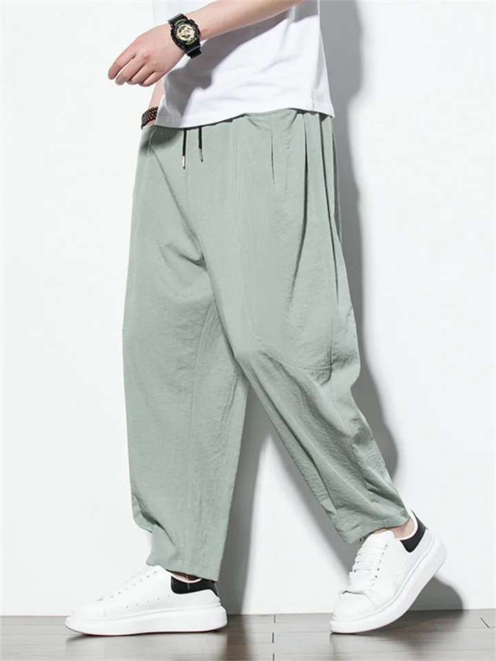 Chinese Style Men's Trendy Casual Drawstring Trousers