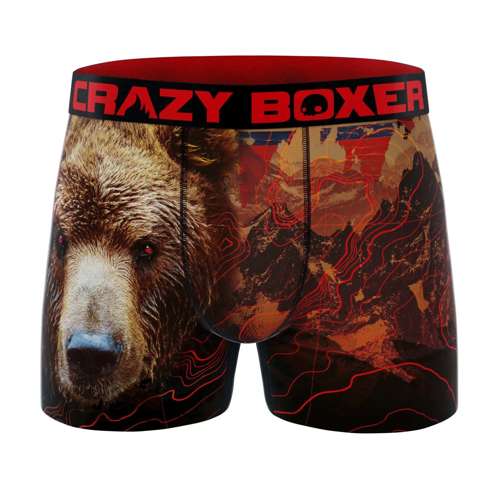 CRAZYBOXER Outdoor Deer Bear Men's Boxer Briefs (3 pack)