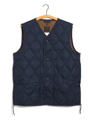 DOWN VEST | Military V-Neck Down Vest | Navy