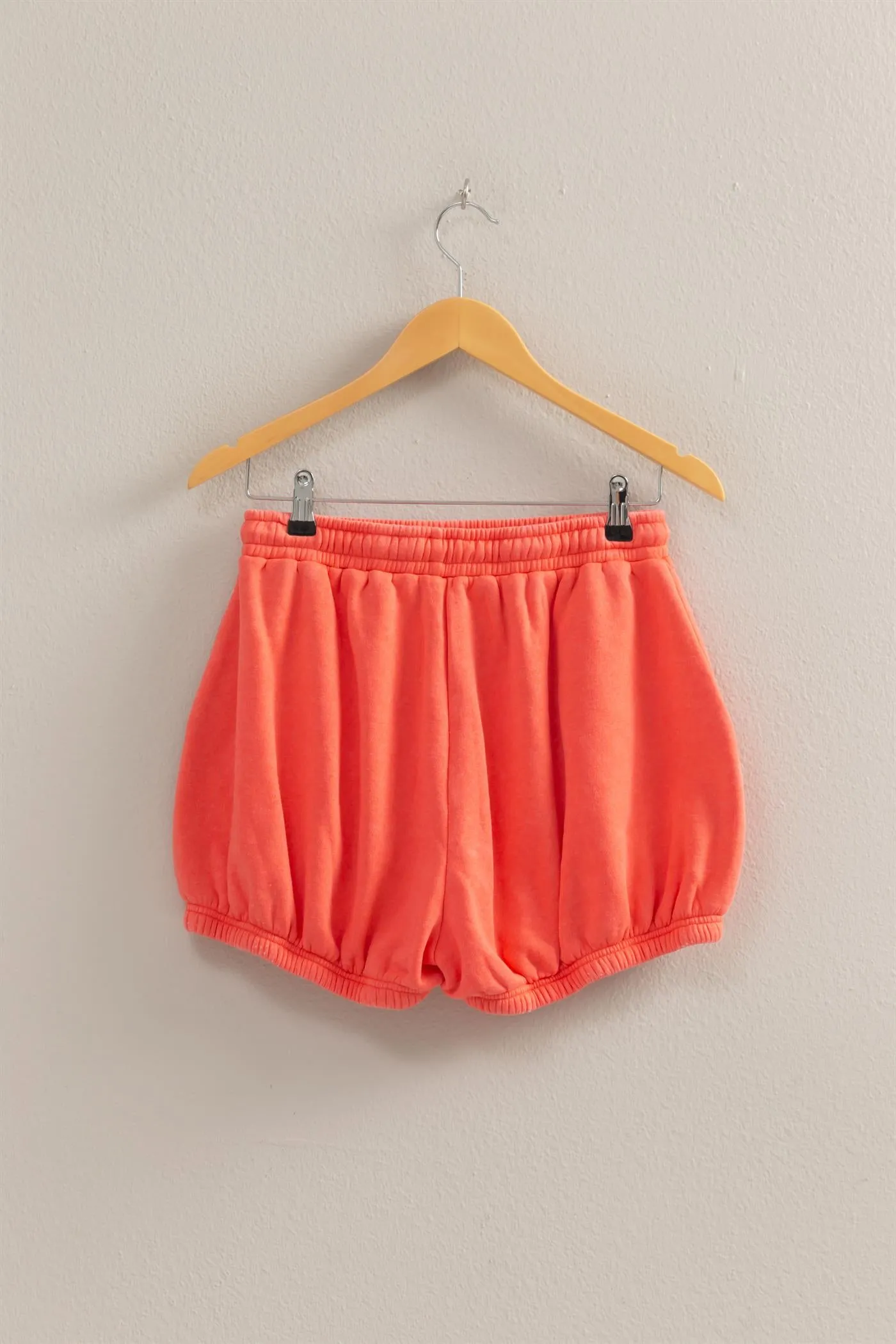 DZ25A702-Drawstring Waist Bubbled Hem Shorts