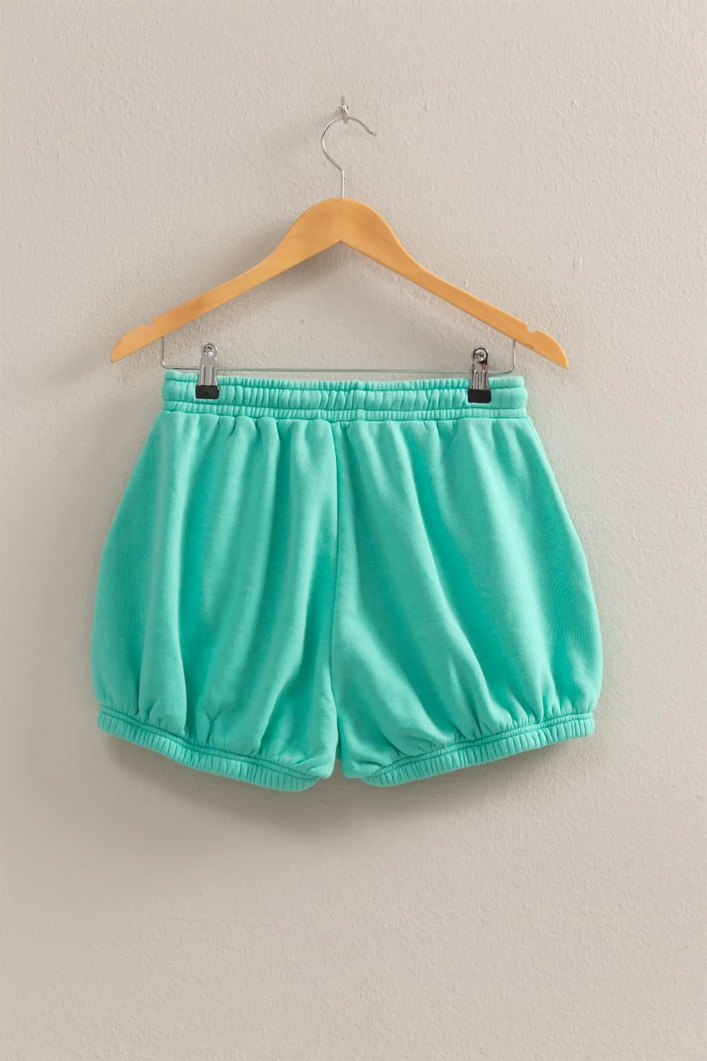 DZ25A702-Drawstring Waist Bubbled Hem Shorts