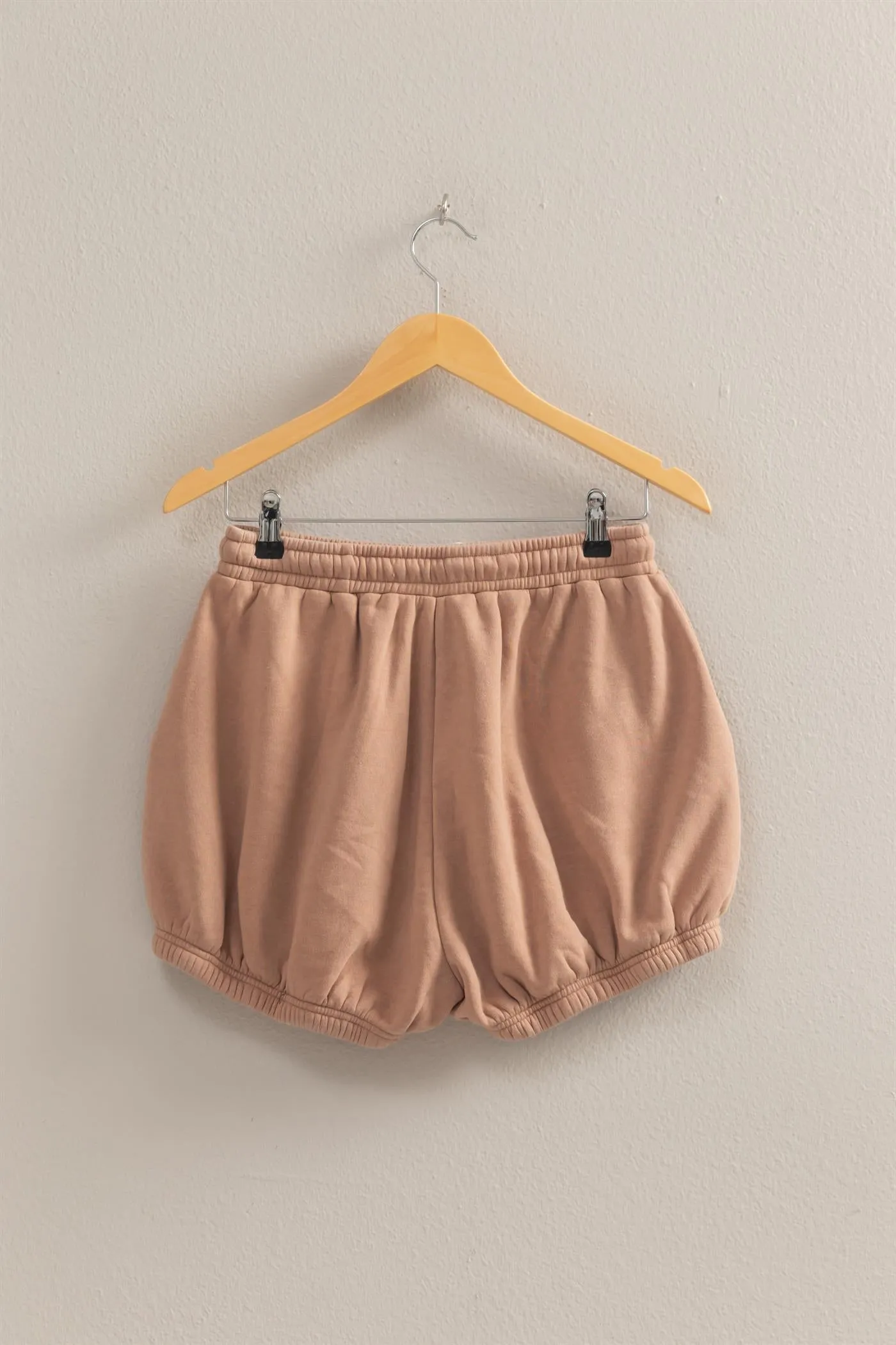 DZ25A702-Drawstring Waist Bubbled Hem Shorts