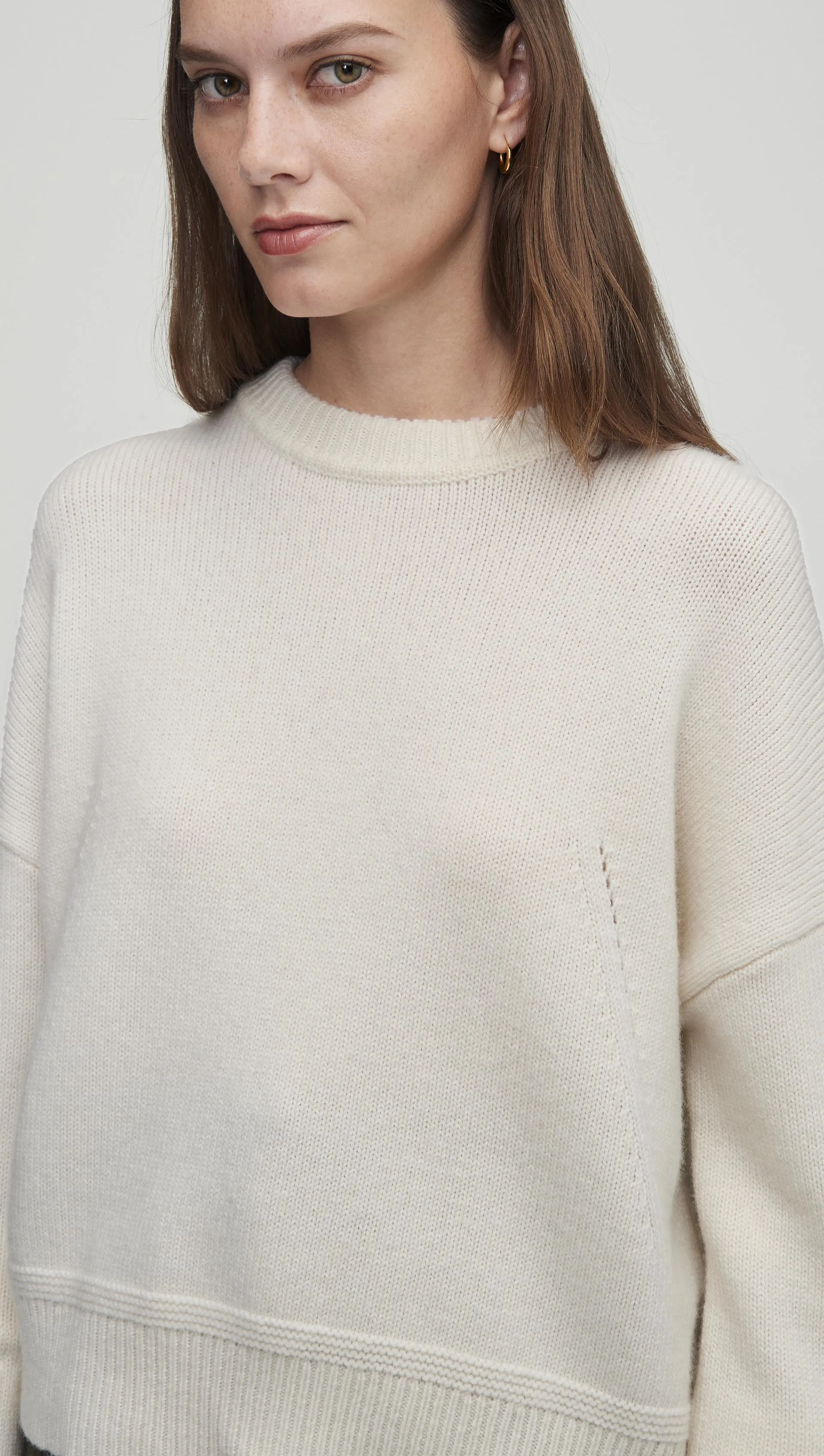 Everyday Boxy Crew in Wool-Cashmere | Mont Blanc