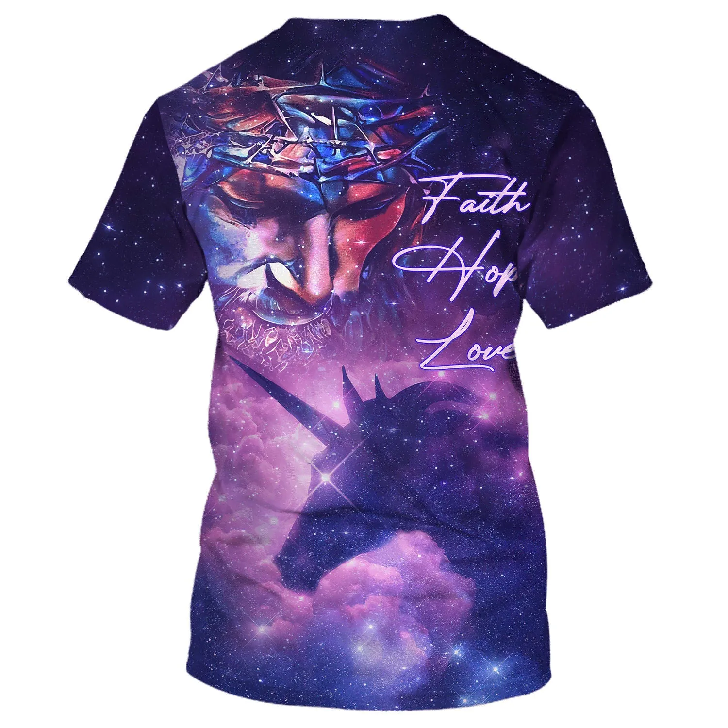 Faith Hope Love Shirts - Jesus Unicorn Galaxy 3d Shirts - Christian T Shirts For Men And Women