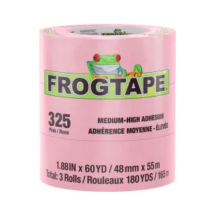 FrogTape CP 325 Medium-High Adhesion Masking Tape - 48MM x 55M x 3-Pack - Pink - Rated for 325?F