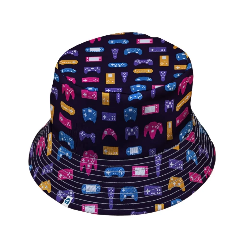 Game Controllers Purple Video Game Bucket Hat