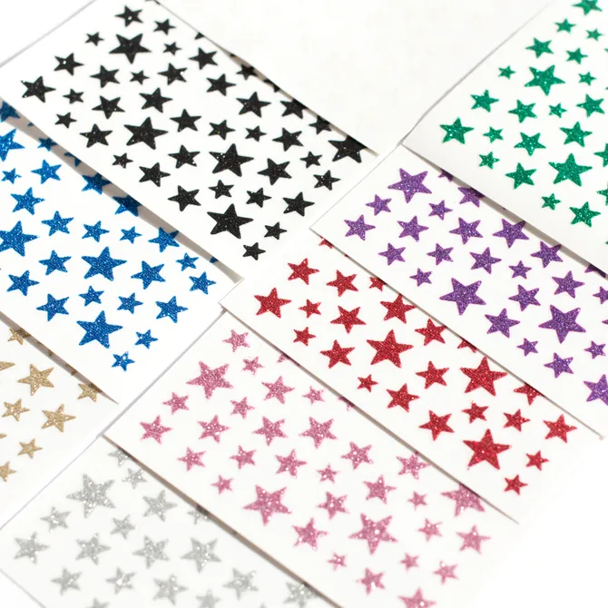 Glitter Star Nail Stickers - 9 Colours