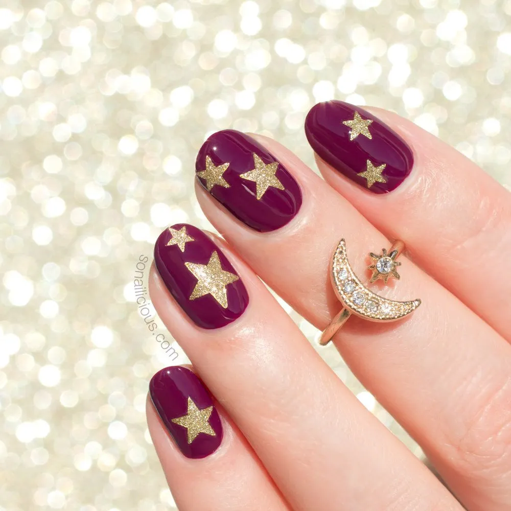 Glitter Star Nail Stickers - 9 Colours