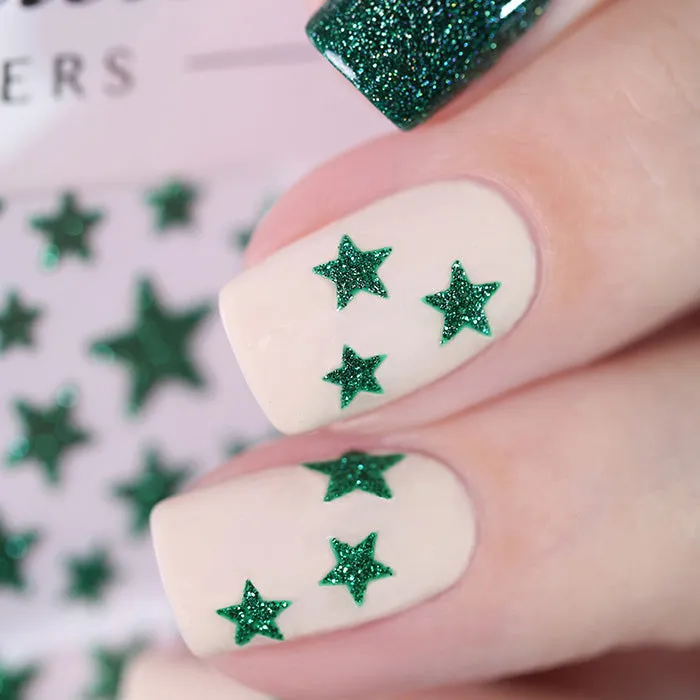 Glitter Star Nail Stickers - 9 Colours