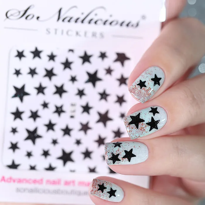 Glitter Star Nail Stickers - 9 Colours