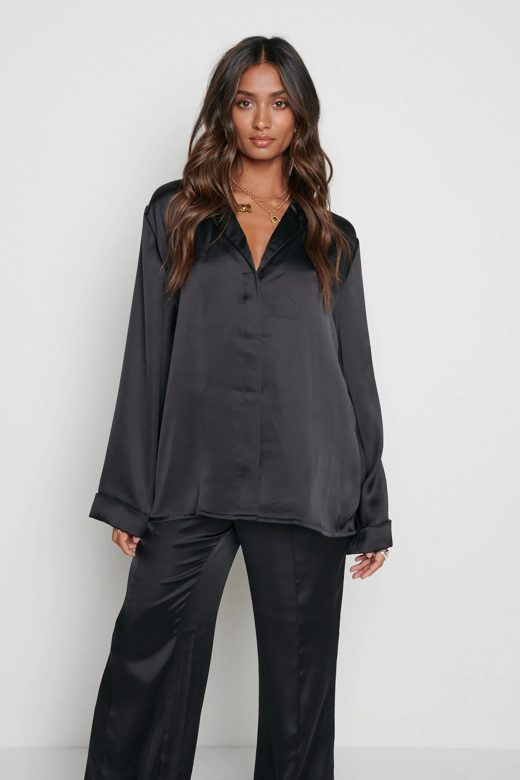 Hailee Relaxed Blouse - Black