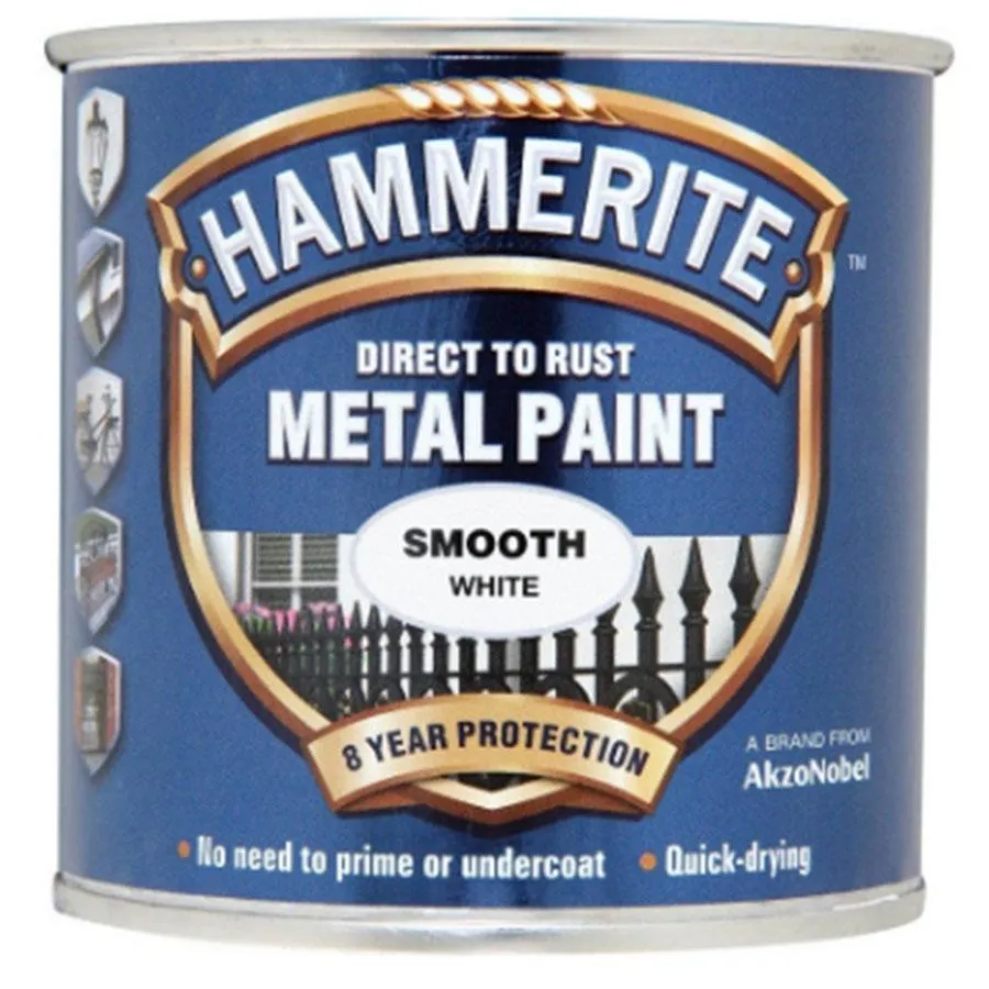 Hammerite Direct To Rust Smooth White Metal Paint