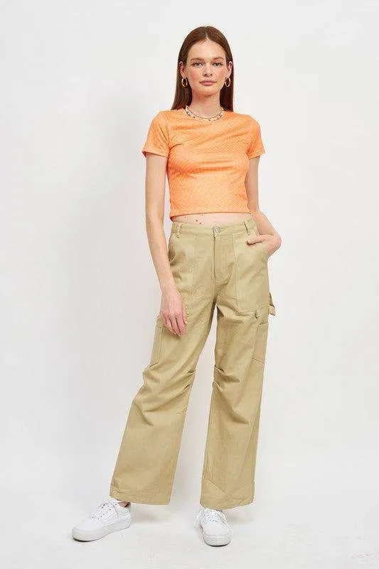 High Rise Fit Cargo Pants