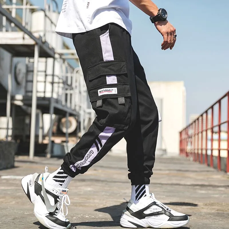 Japanese Trendy Men Casual Pants Loose Jogger Young Sporty Multi-Pockets Cargo Pants