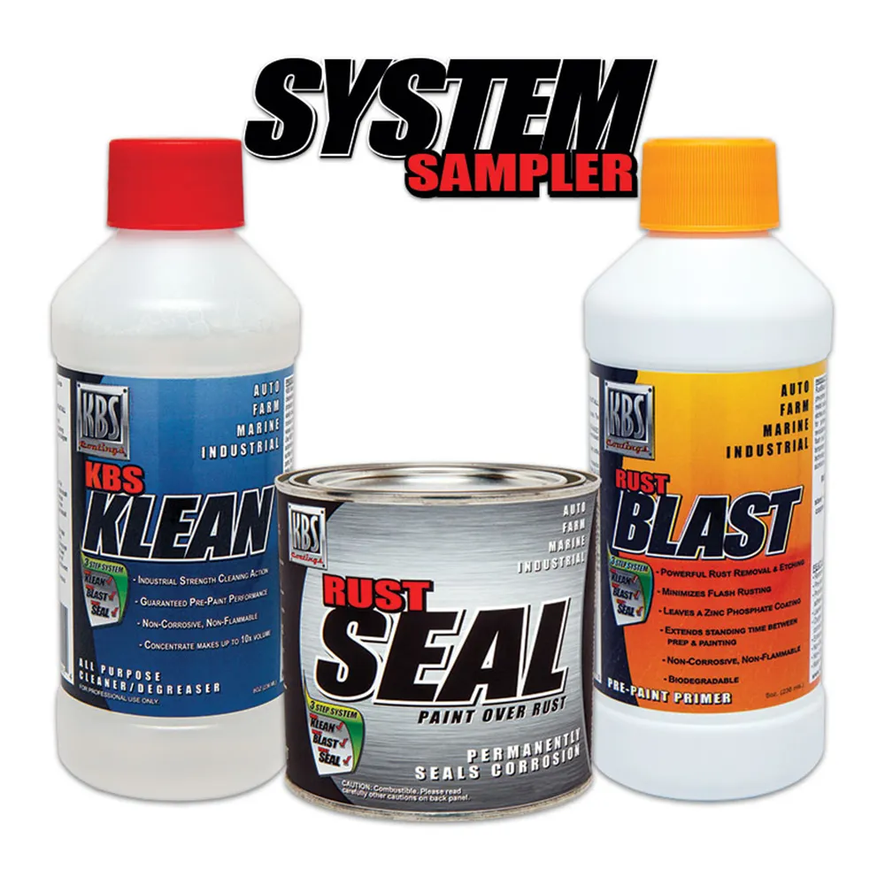 KBS System Sampler Kit Gloss Black Paint Covers 1m² 3 Step Rust Prevention Coating