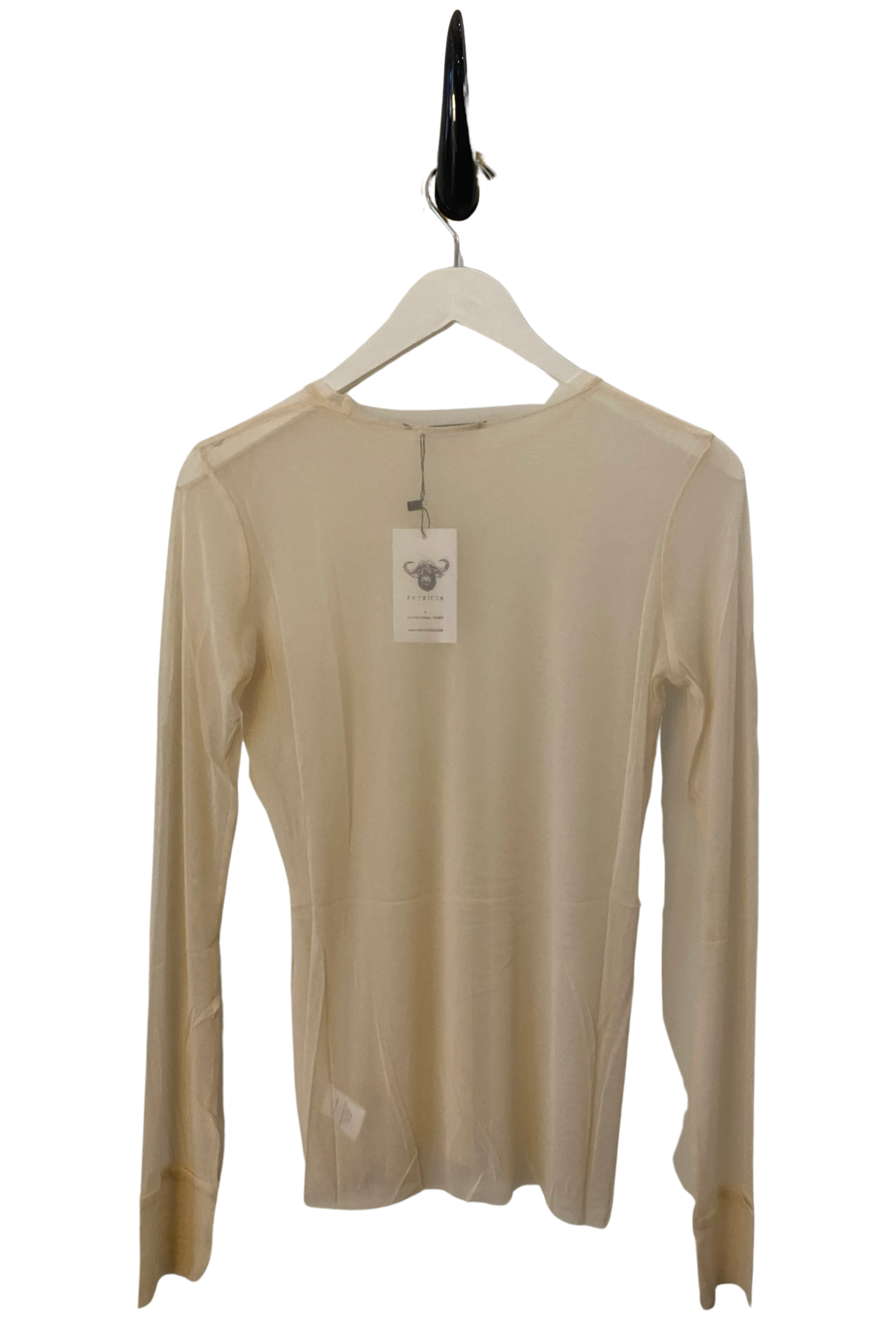 Long Sleeve Silk Tulle T in Tea Dip