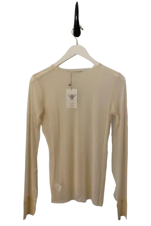 Long Sleeve Silk Tulle T in Tea Dip