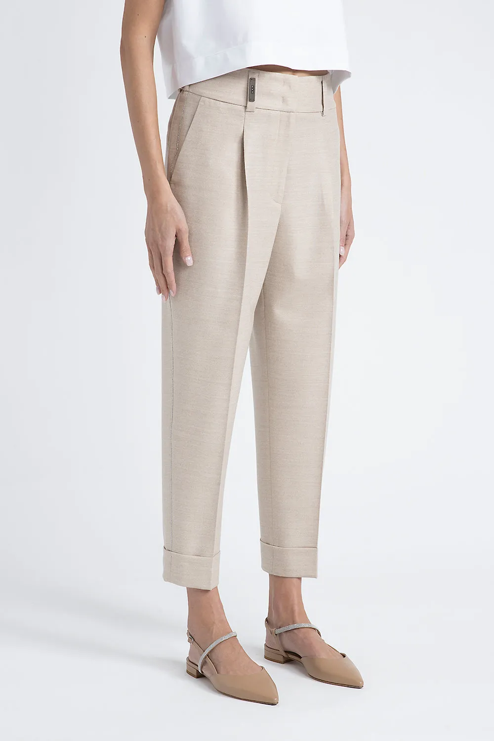 Loro Piana jaspé comfort wool fabric trousers