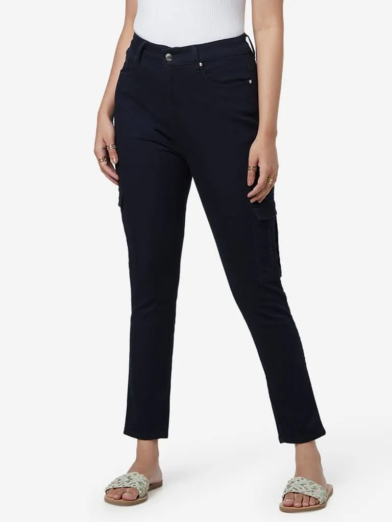 LOV Dark Blue Josie Cargo Style Jeans