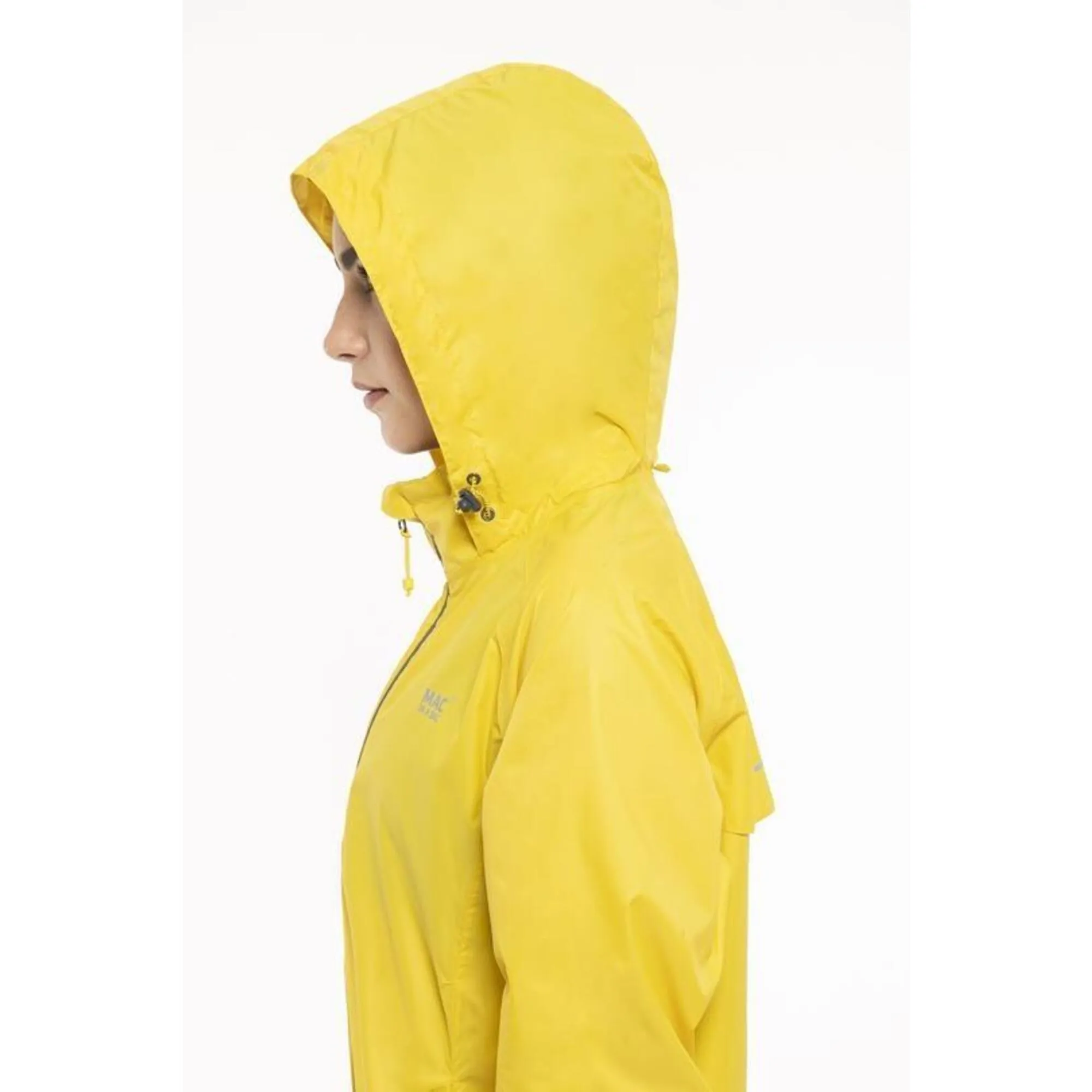 Mac in a Sac raincoat with reflective stripes, yellow