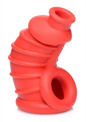 Master Series Crimson Chamber Silicone Chastity Cage