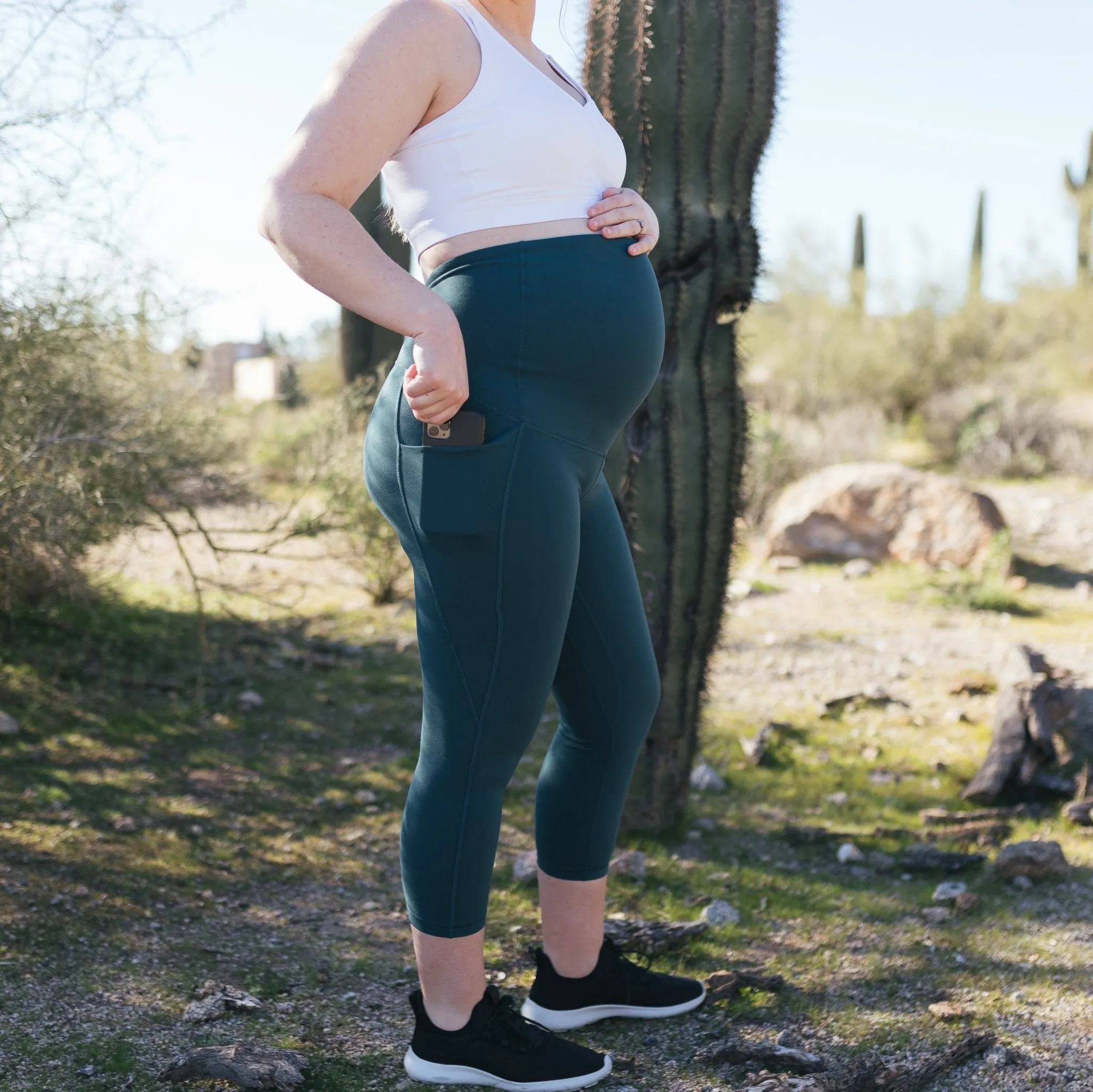 Maternity Skin Capris - Pacific