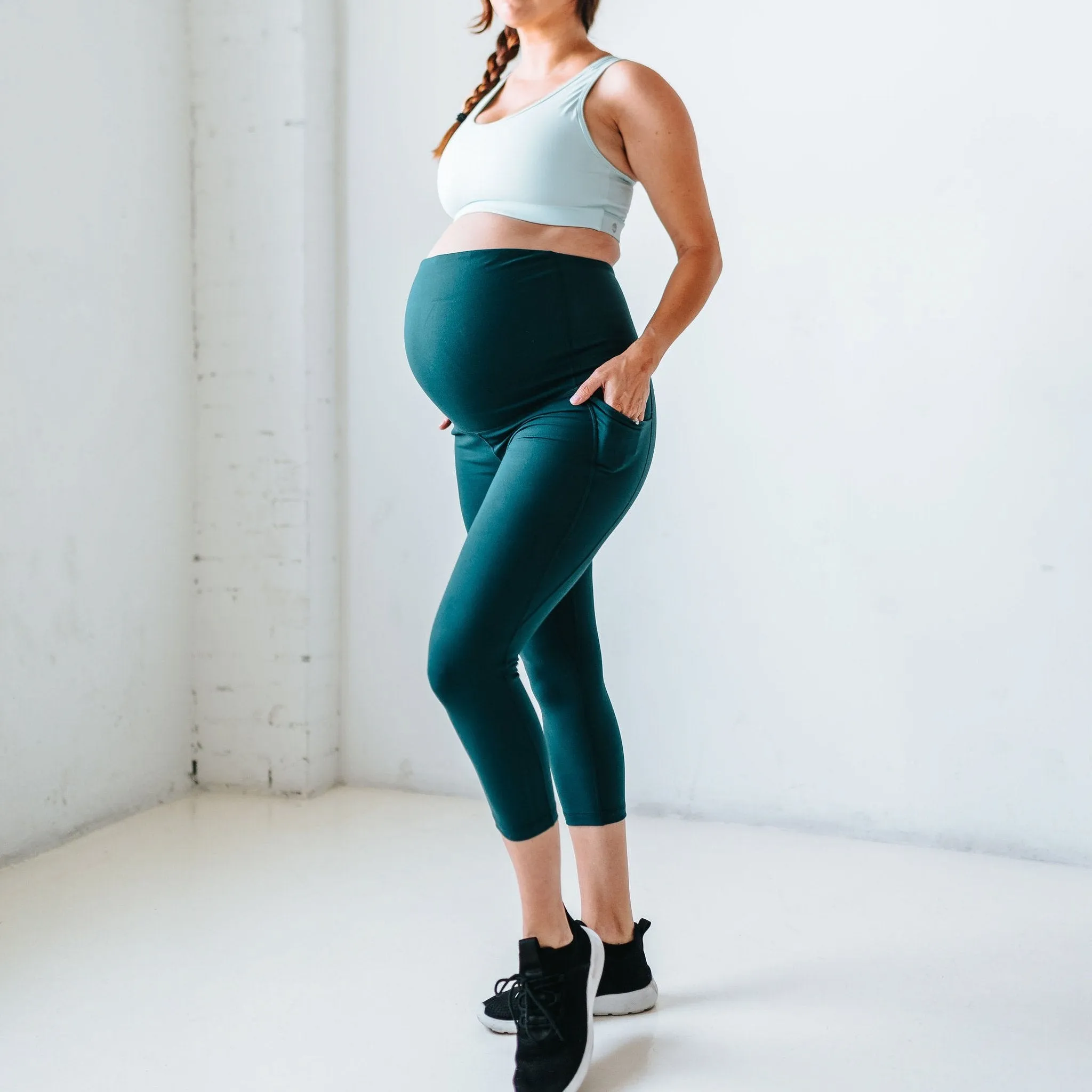 Maternity Skin Capris - Pacific