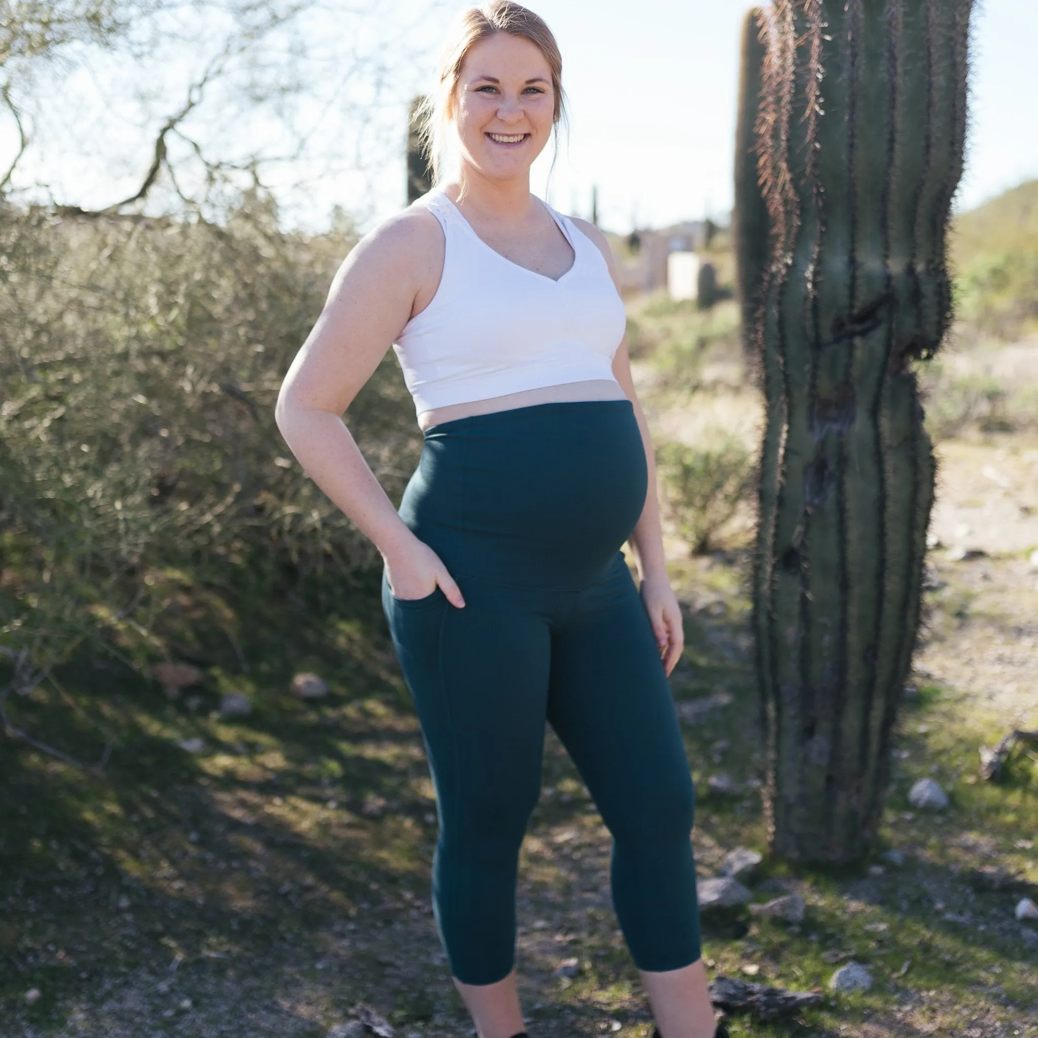 Maternity Skin Capris - Pacific