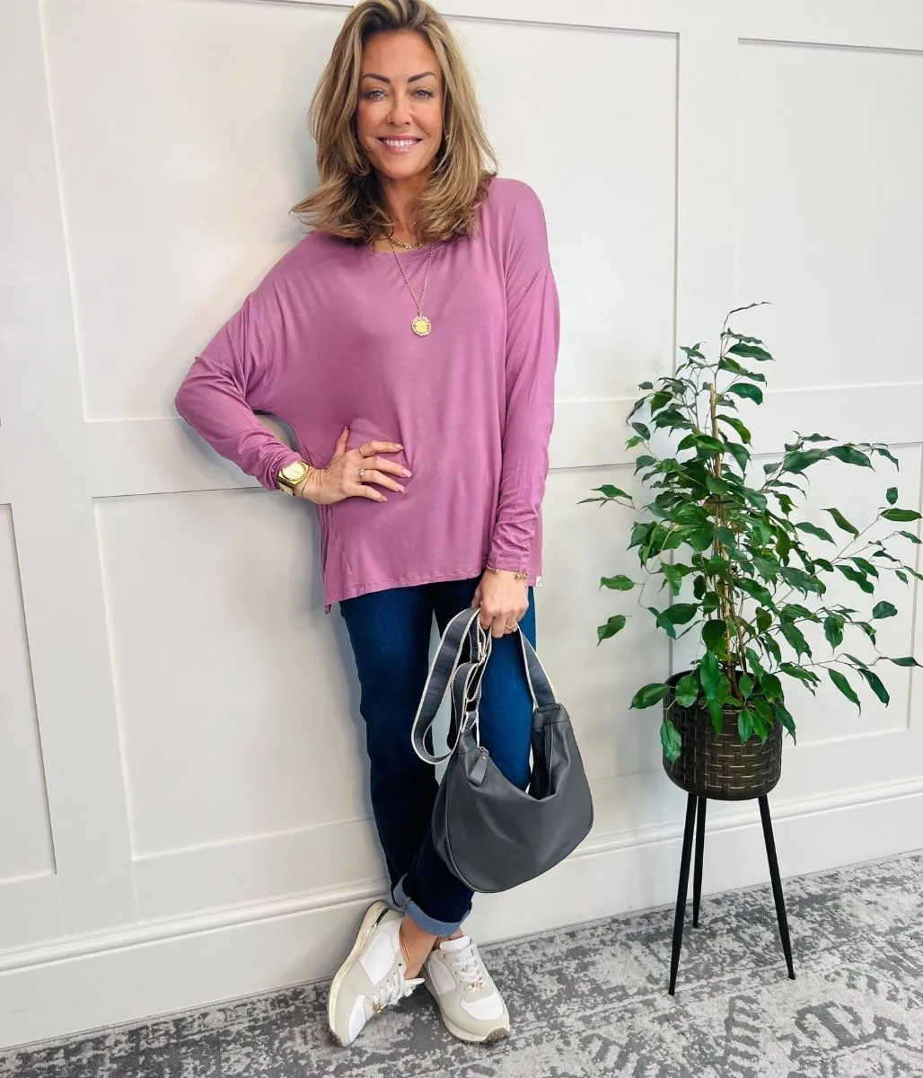 Mauve Long Sleeve Relaxed Tee