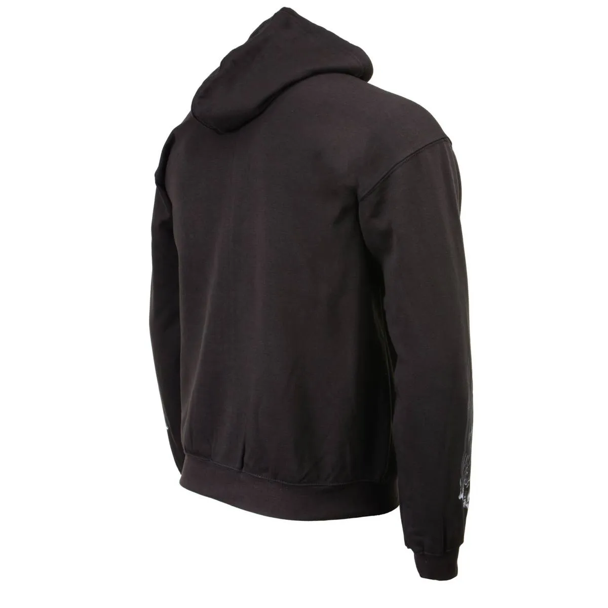 Milwaukee Leather MPMH118001 Men’s ‘Head Butt Skulls’ Black Hoodie with Zipper Closure