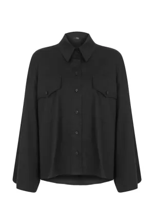 Nu Long Sleeve Relaxed Fit Shirt Black