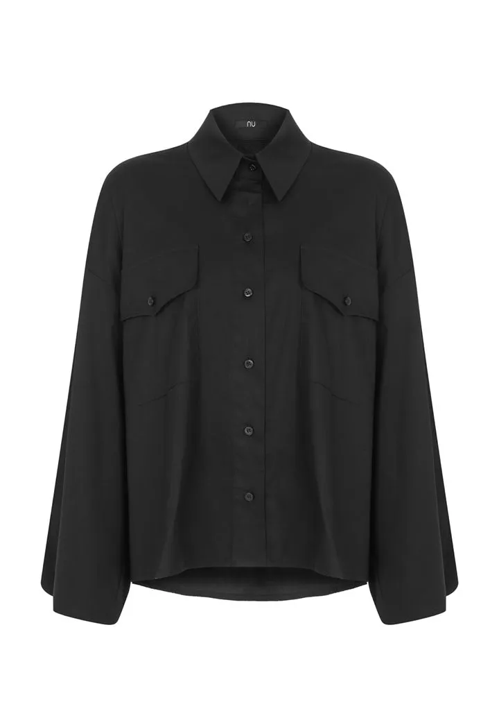 Nu Long Sleeve Relaxed Fit Shirt Black