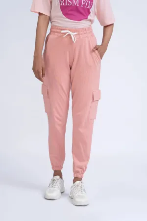 Pink Oversized Knitted Jogger Pants