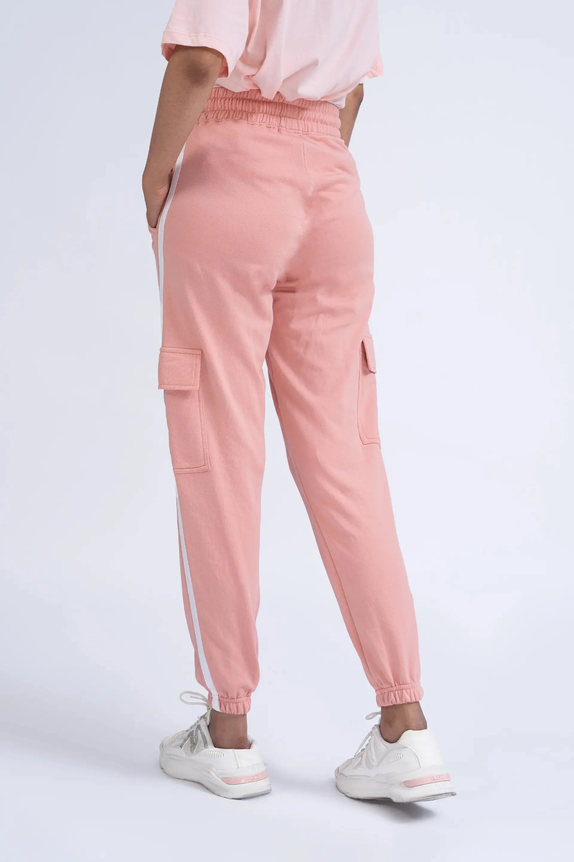 Pink Oversized Knitted Jogger Pants